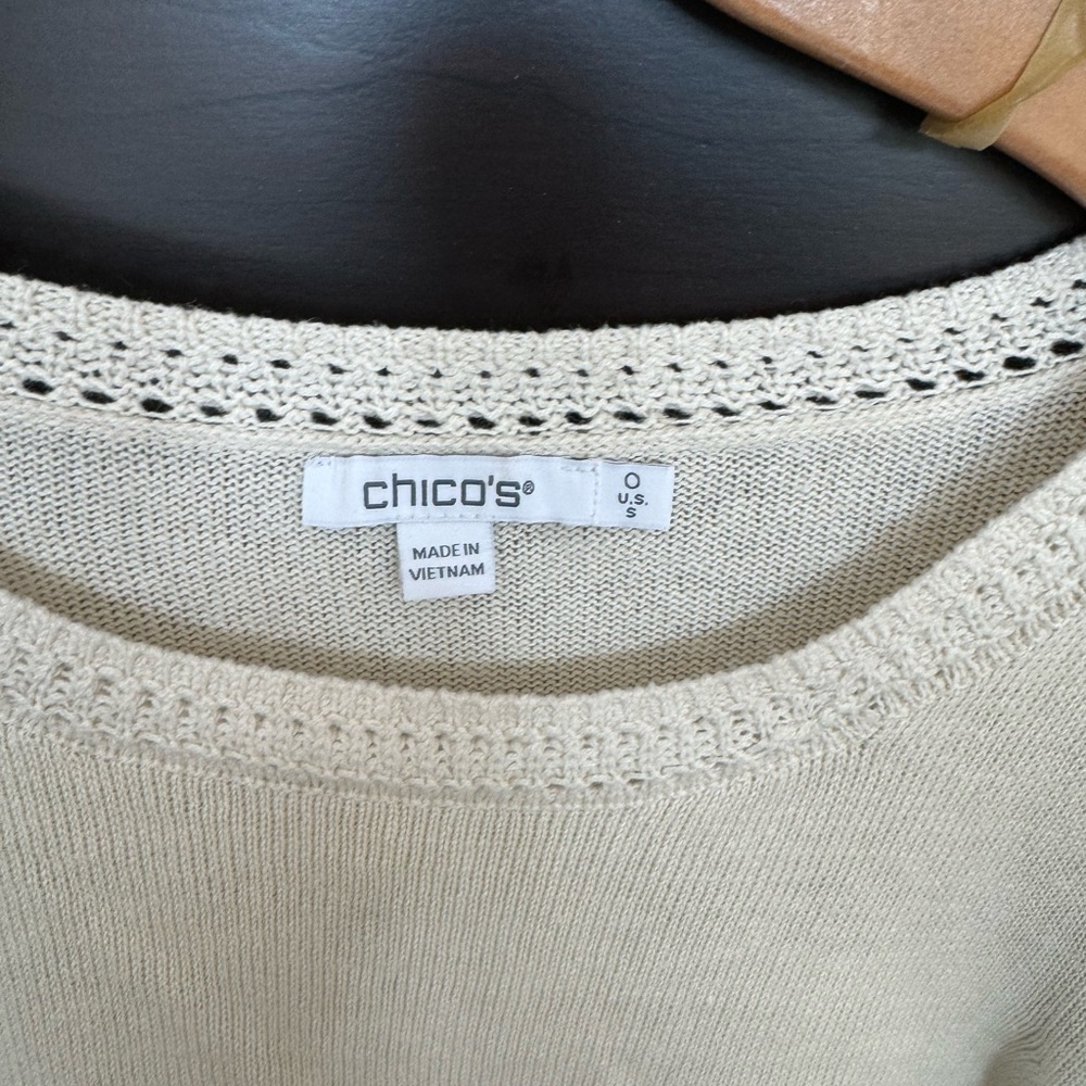 Chico's small short sleeve sweater size 0 - Picture 2 of 3